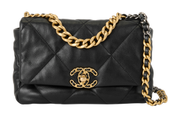 19 Flap Medium, Lambskin, Black, 30972227(2020), DB/AC/E, 2*